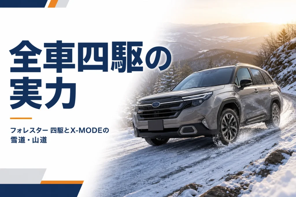 雪の山道を走るフォレスターのイメージ