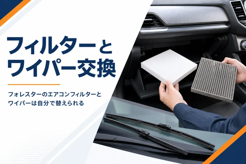 フォレスターのエアコンフィルターとワイパーの交換を解説する記事のアイキャッチ