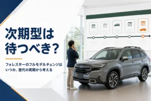 フォレスターのフルモデルチェンジの時期を解説する記事のアイキャッチ