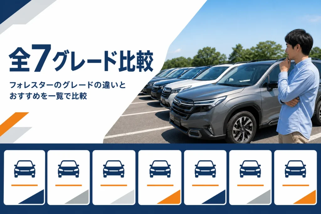 フォレスターのグレードの違いを比較する記事のアイキャッチ