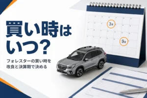 フォレスターの買い時を改良時期と決算期から考える記事のアイキャッチ