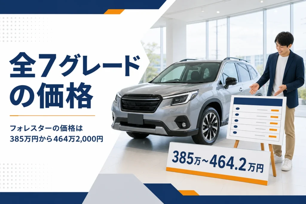フォレスターの新車価格一覧を解説する記事のアイキャッチ