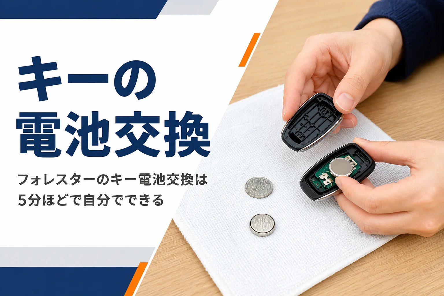 フォレスターのスマートキーの電池交換を解説する記事のアイキャッチ