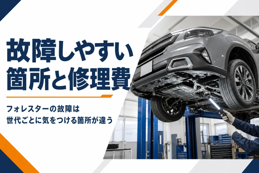 フォレスターの故障しやすい箇所と修理費の目安を解説する記事のアイキャッチ