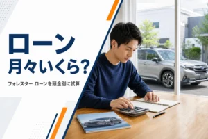 フォレスターのローンの月々を計算しているイメージ