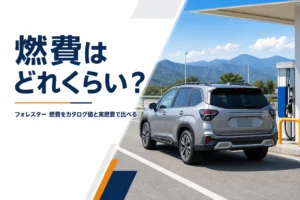 サービスエリアから出発するフォレスターのイメージ