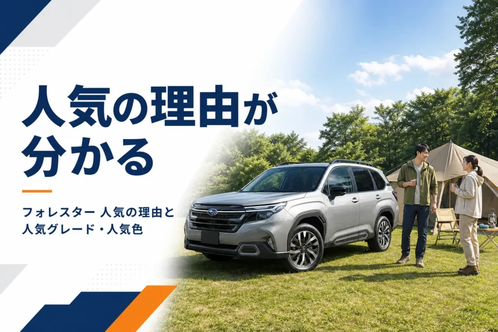 キャンプ場に停まるフォレスターのイメージ