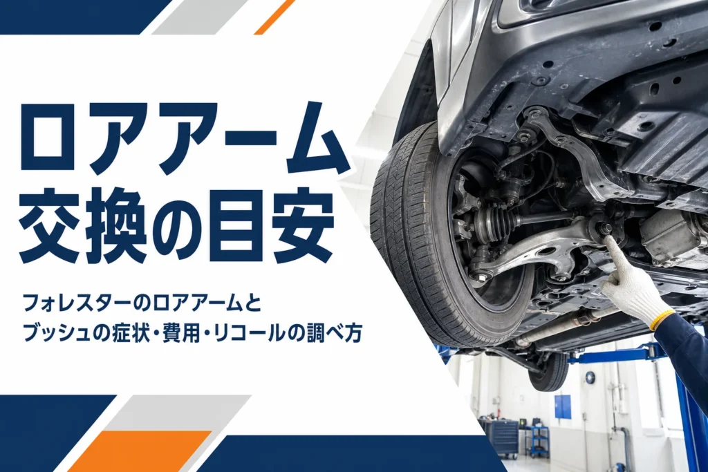 フォレスターのロアアームとブッシュ交換を解説する記事のアイキャッチ