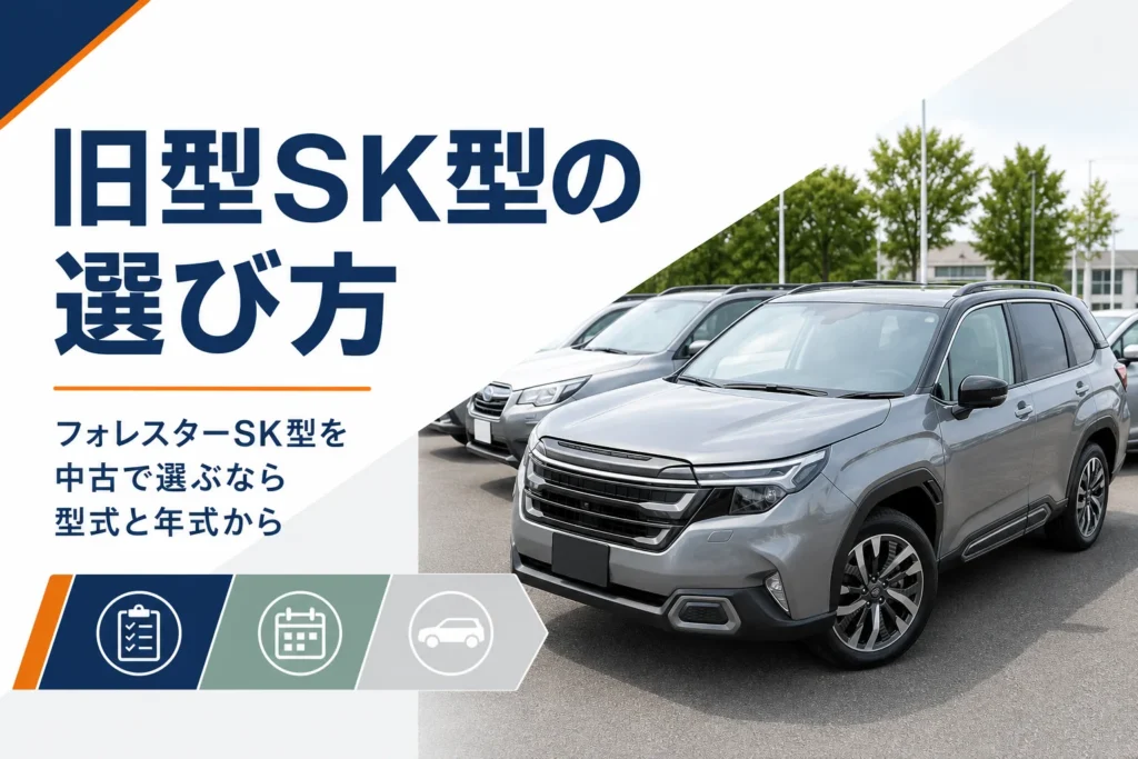旧型フォレスター（SK型）を中古で選ぶポイントを解説する記事のアイキャッチ